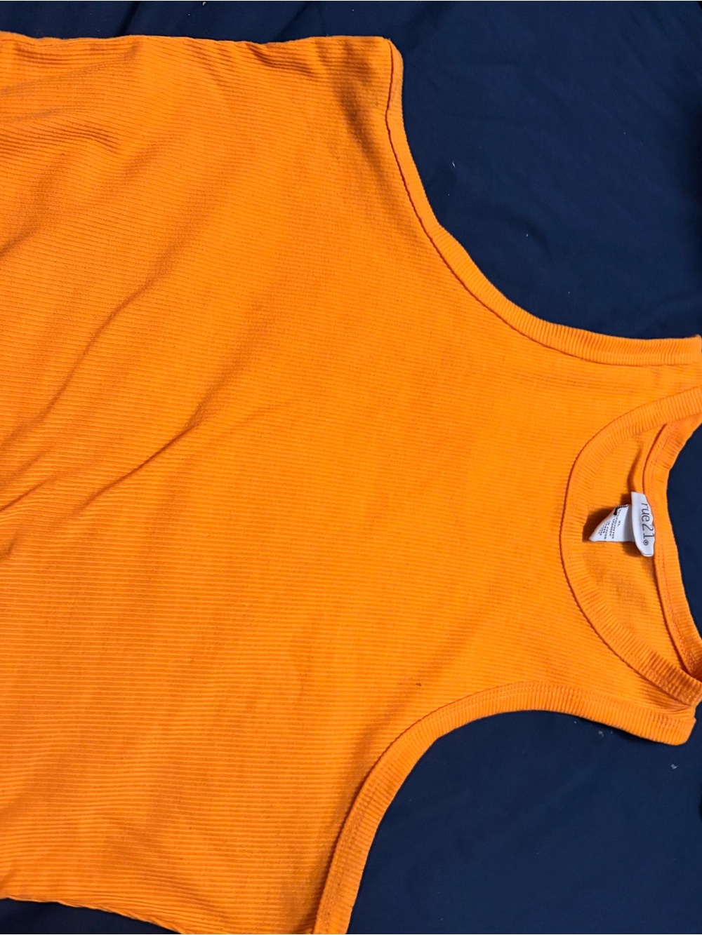 Rue21 Bright Orange Ribbed Tank Top